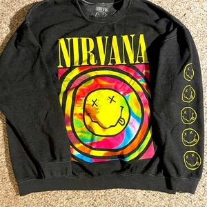 [Urban Outfitters] Unisex Nirvana Tie Dye Smile Crewneck [S/M]